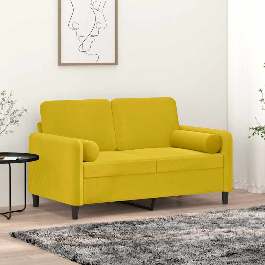 Vidaxl sierkussens 2 st 15x50 cm fluweel geel