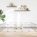 Vidaxl huisdierenkooi met deur 20 panelen 175x175x35 cm staal zwart