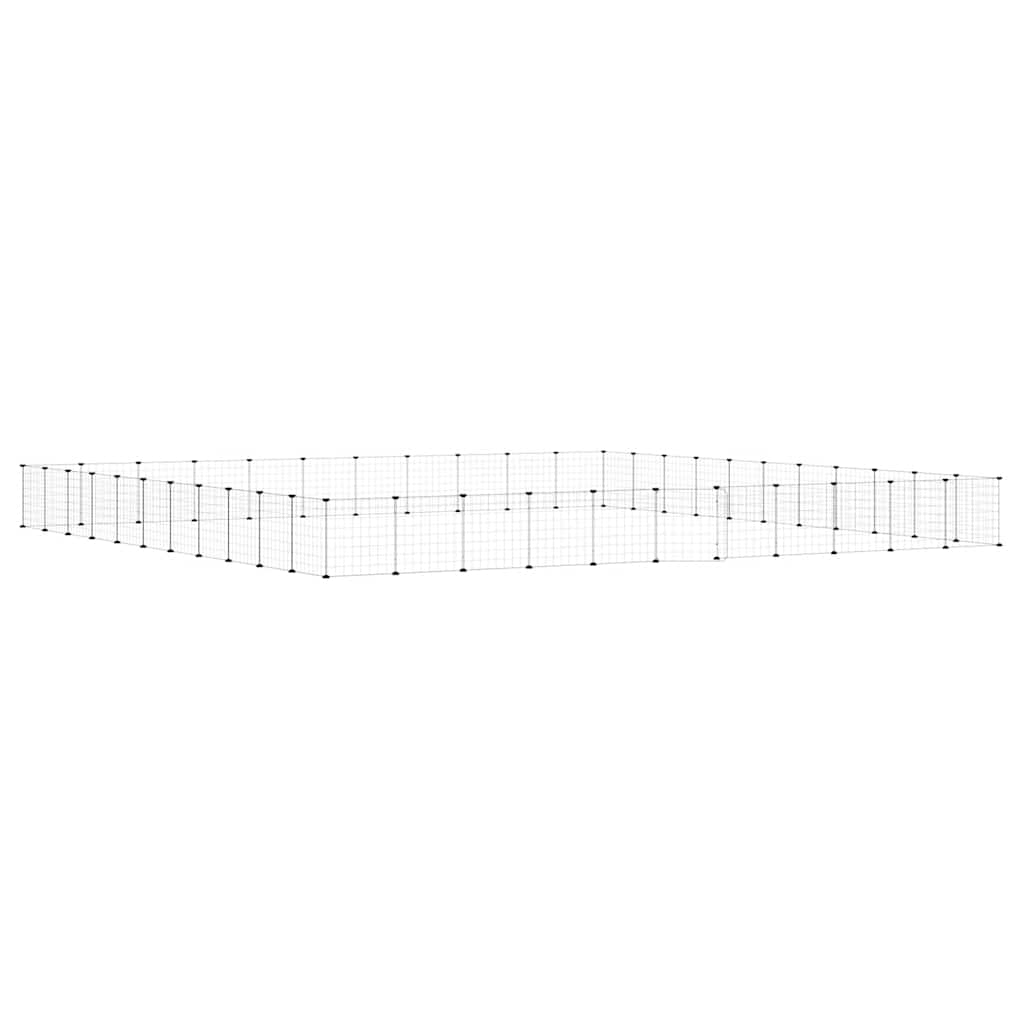 Vidaxl huisdierenkooi met deur 44 panelen 35x35 cm staal zwart