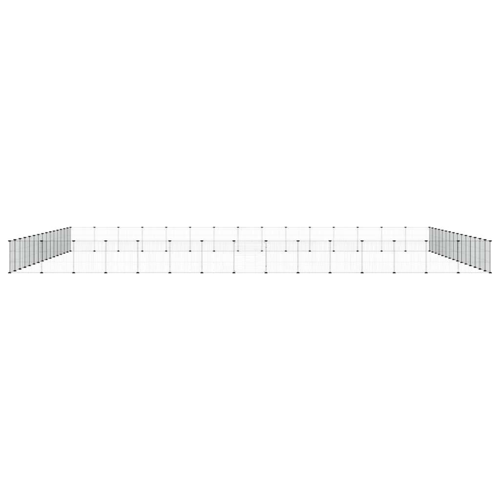 Vidaxl huisdierenkooi met deur 60 panelen 35x35 cm staal zwart