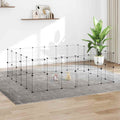 Vidaxl huisdierenkooi met deur 44 panelen 210x175x70 cm staal zwart