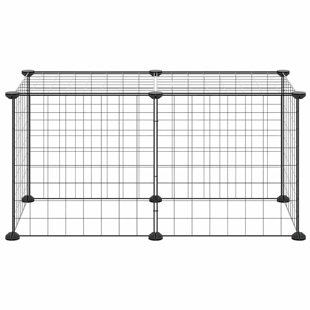 VidaXL Haustierkäfig mit 8 Paneelen, 35 x 35 cm, Stahl, Schwarz