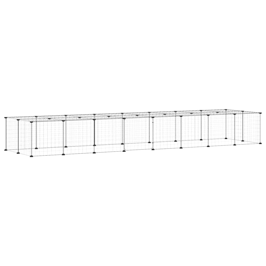 Vidaxl huisdierenkooi met deur 36 panelen 35x35 cm staal zwart