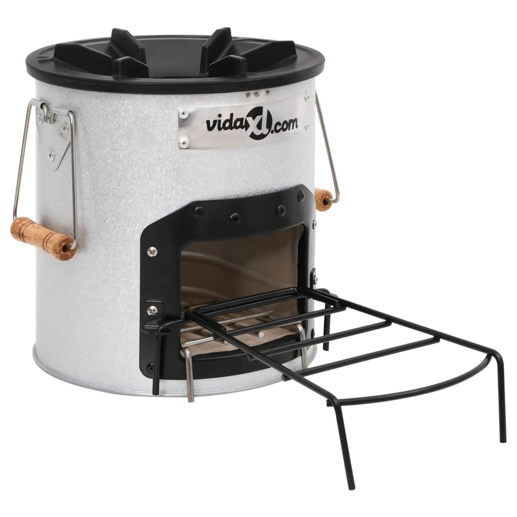 VidaXL Camping Holzofen 45x25x26 cm Stahl Silberfarbe