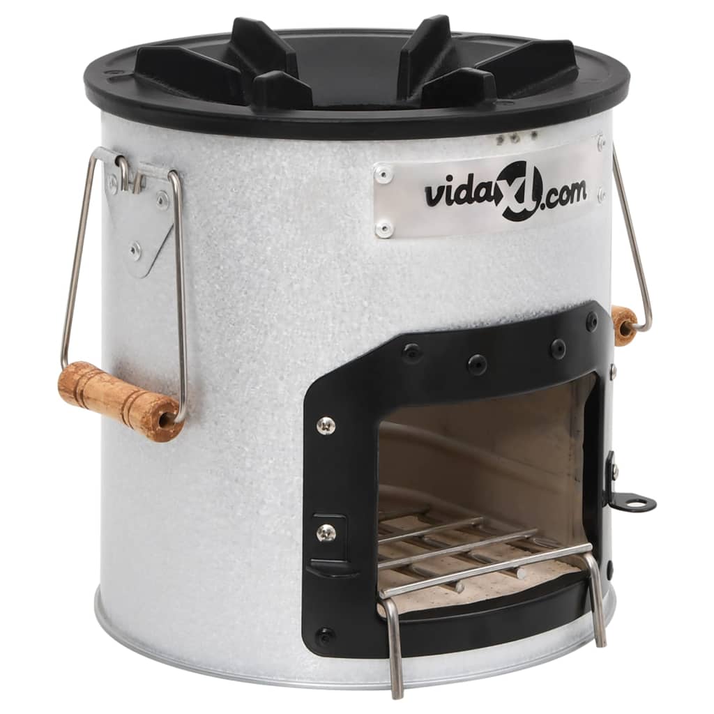 VidaXL Camping Holzofen 45x25x26 cm Stahl Silberfarbe