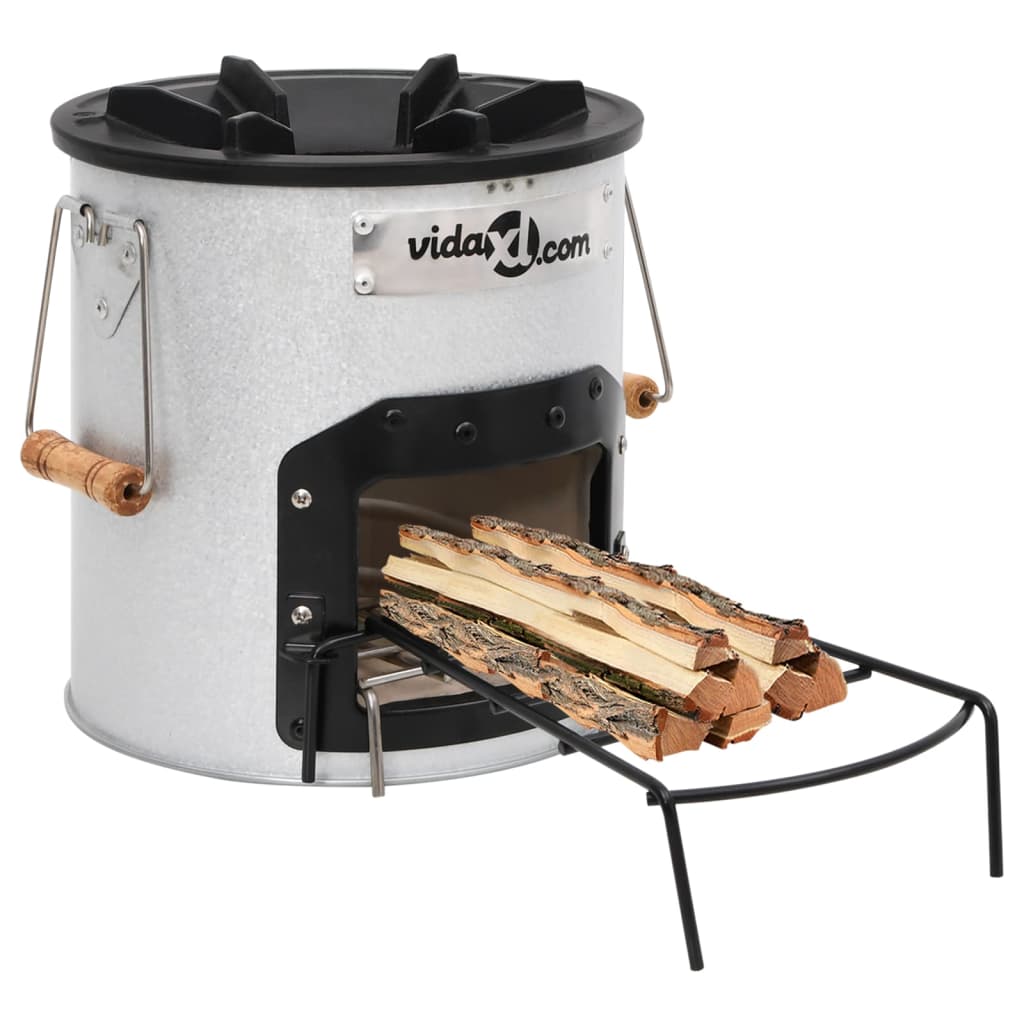 VidaXL Camping Holzofen 45x25x26 cm Stahl Silberfarbe