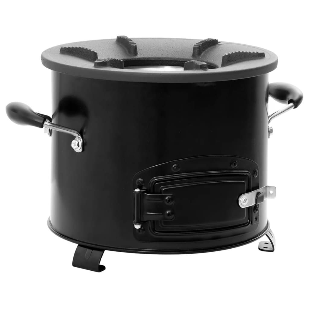VidaXL Camping Holzofen 36x26x22,5 cm Metall Schwarz