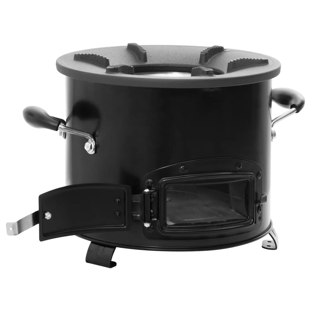 VidaXL Camping Holzofen 36x26x22,5 cm Metall Schwarz