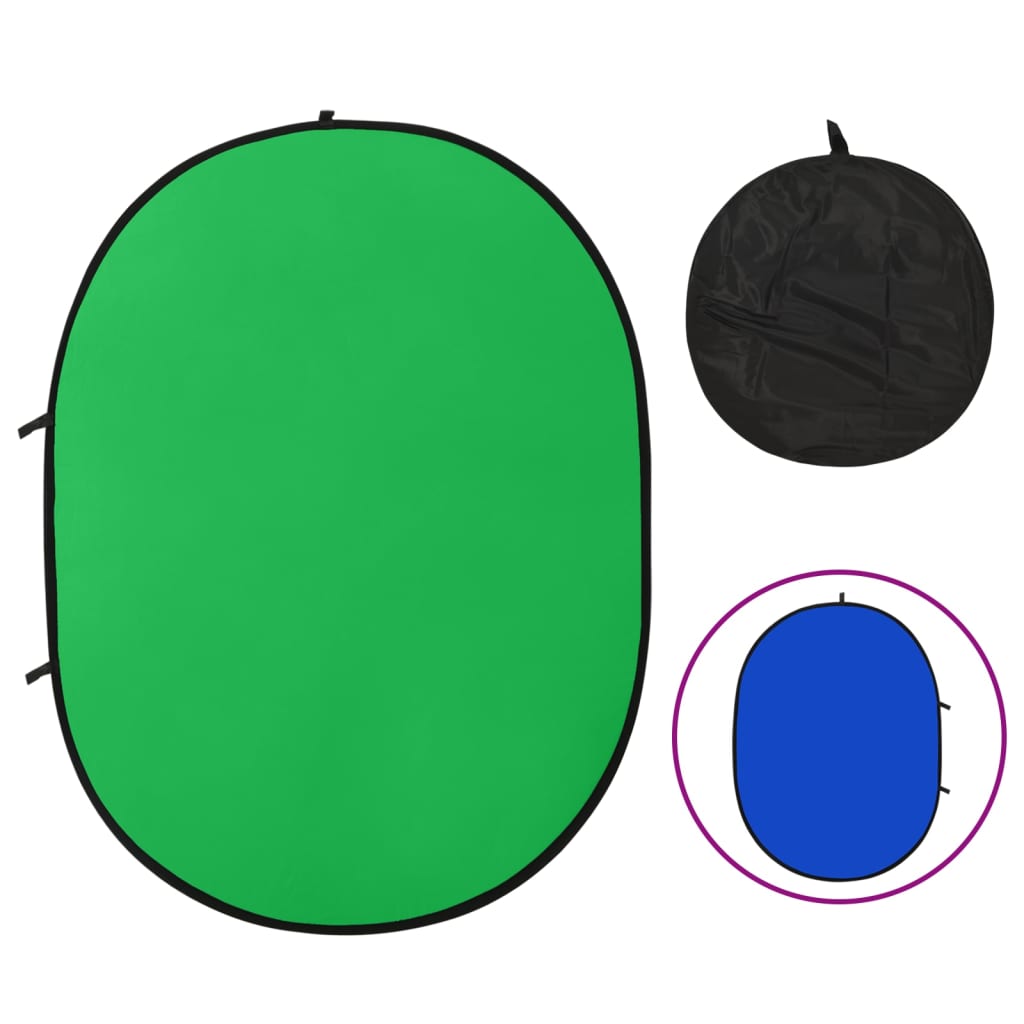 VidaXL Hintergrundwand Studio 2-in-1 Oval 200x150 cm Grün und Blau