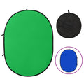 VidaXL Hintergrundwand Studio 2-in-1 Oval 200x150 cm Grün und Blau