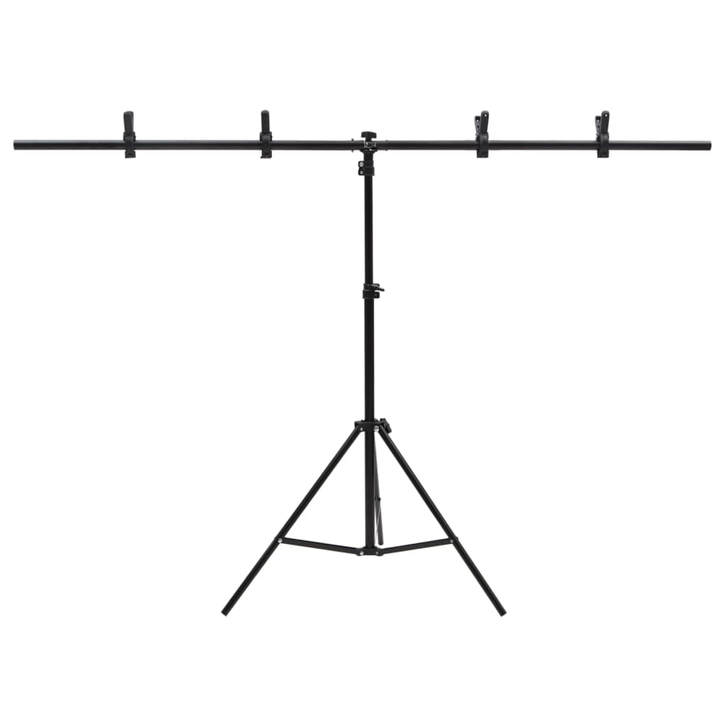 VidaXL Hintergrundständer T-förmig 151 x 60 x (70–200) cm Schwarz