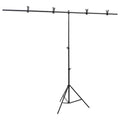 VidaXL Hintergrundständer T-förmig 201 x 60 x (70–200) cm Schwarz