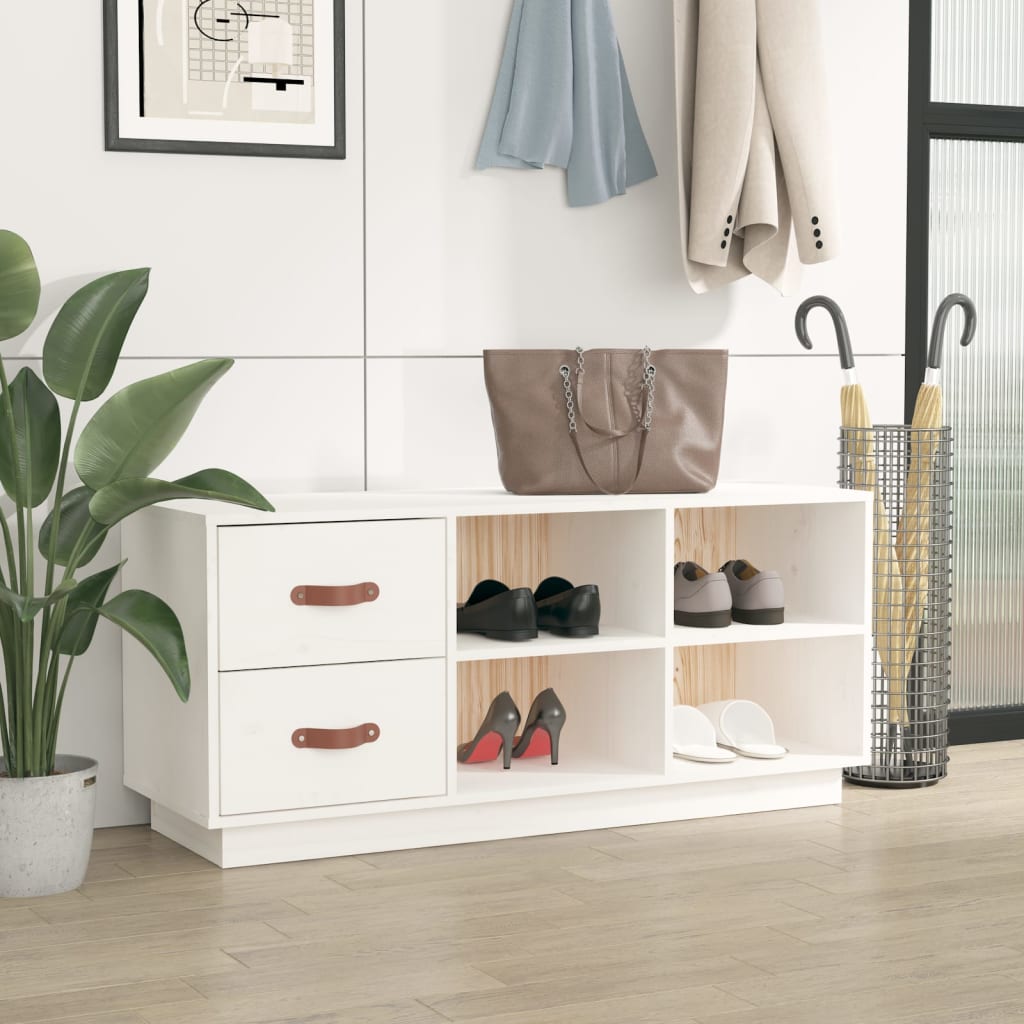 Vidaxx Schuhe Sofa 100x34x45 cm Festkiefer weiß