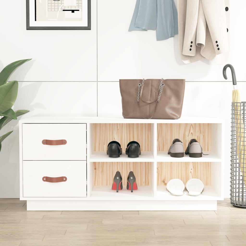 Vidaxx Schuhe Sofa 100x34x45 cm Festkiefer weiß