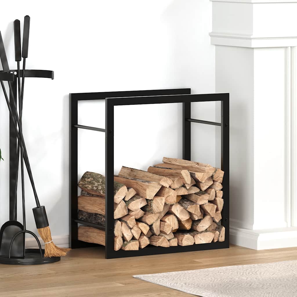 Vidaxl haardhoutrek 50x28x56 cm staal matzwart