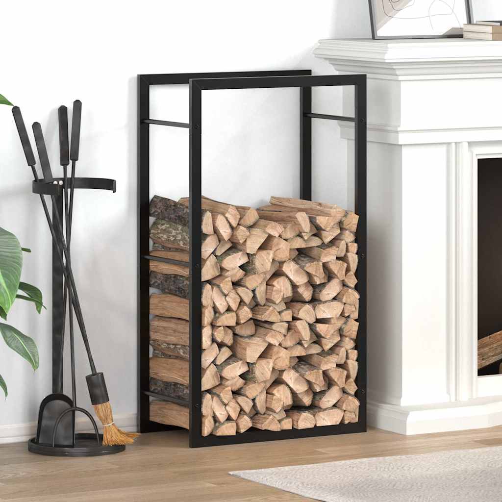 VidaXL Brennholzregal 50x28x94 cm Stahl Mattschwarz