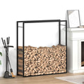 Vidaxl haardhoutrek 110x28x116 cm staal matzwart