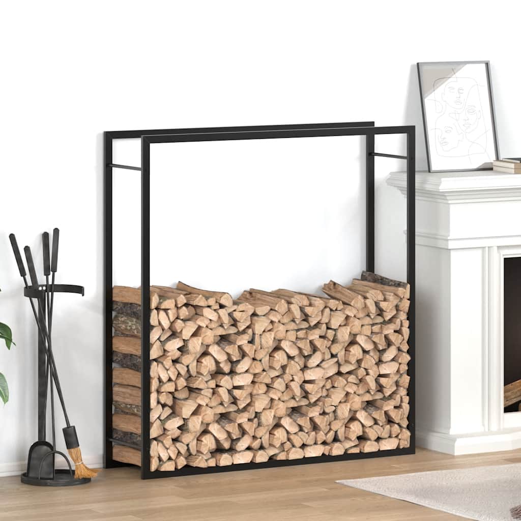 VidaXL Brennholzregal 110x28x116 cm Stahl Mattschwarz