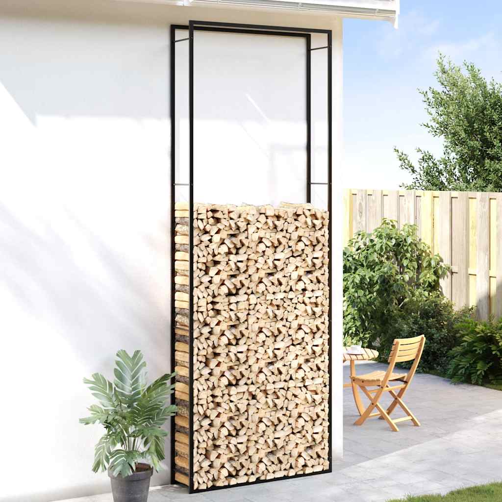 VIDAXL - Kamin 110x28x312 cm Stahlmattschwarz