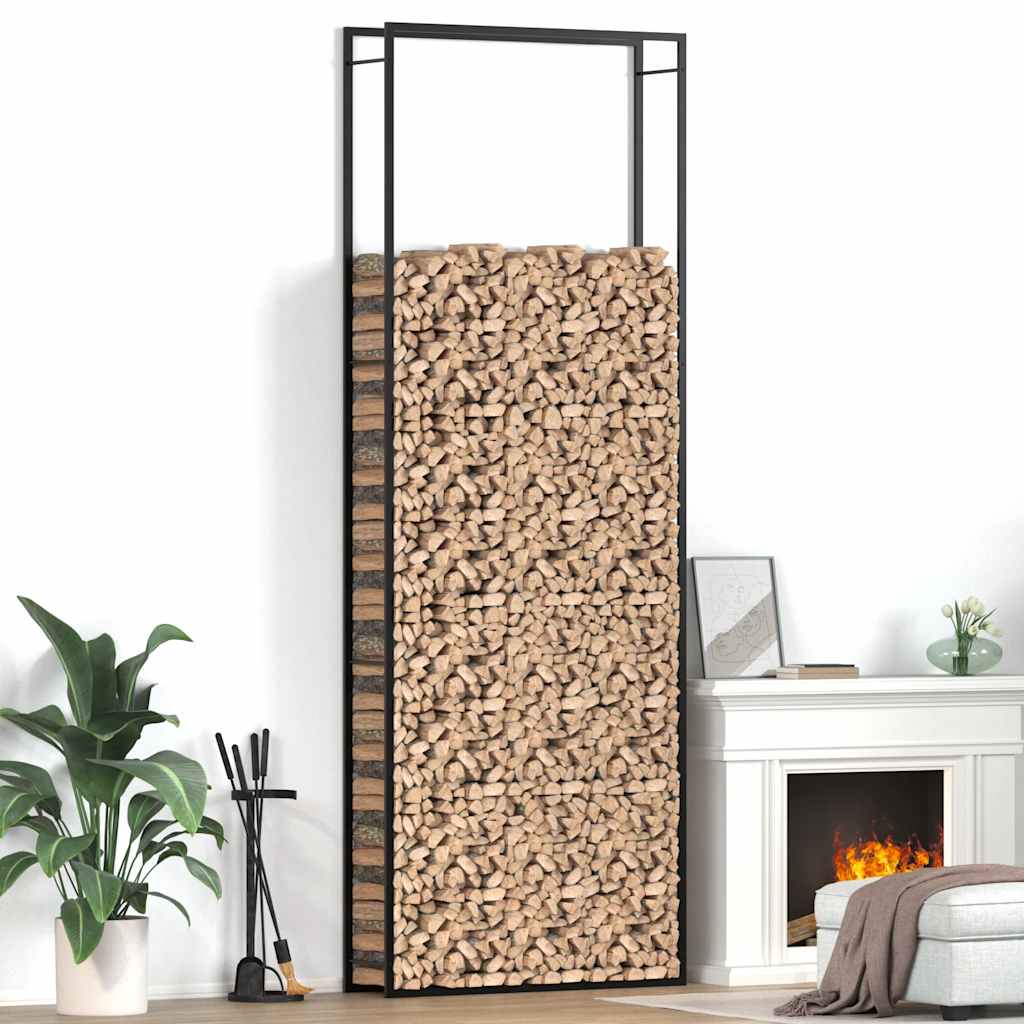 VIDAXL - Kamin 110x28x312 cm Stahlmattschwarz