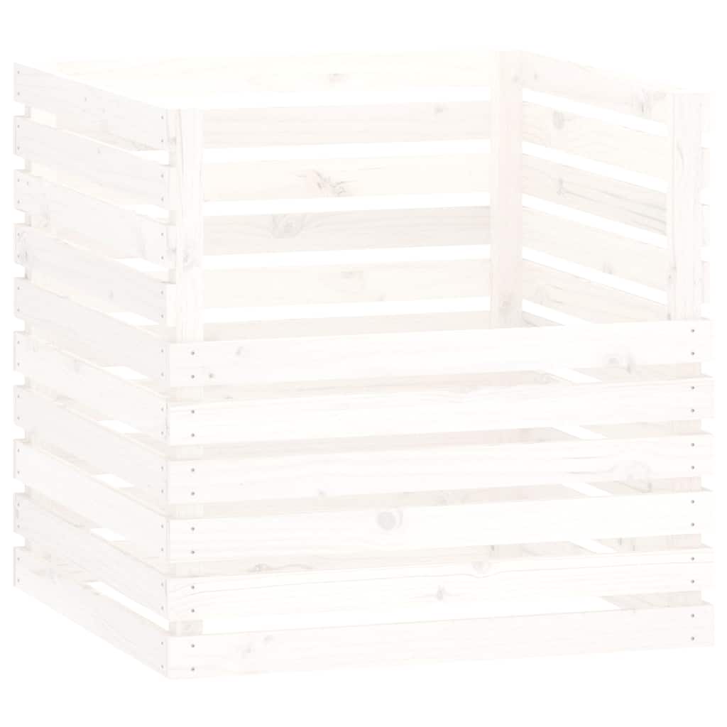 VIDAXL -Kompost-Behälter 80x80x78 cm Festkiefer weiß