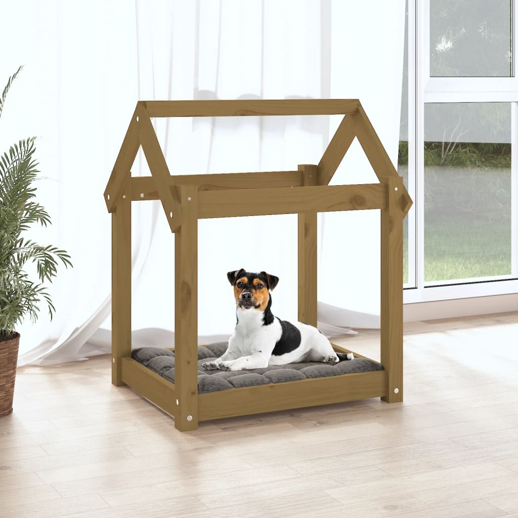 VidaXL Hundekorb 61x50x70 cm Festkiefer Honig braun