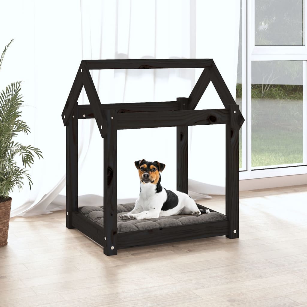 Vidaxx Hundkorb 61x50x70 cm Festkiefer schwarz