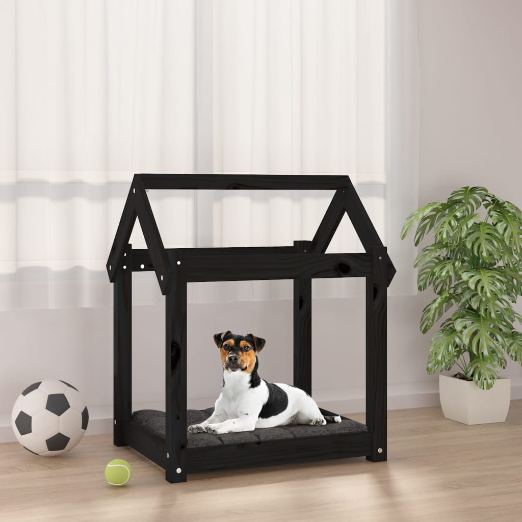 Vidaxx Hundkorb 61x50x70 cm Festkiefer schwarz