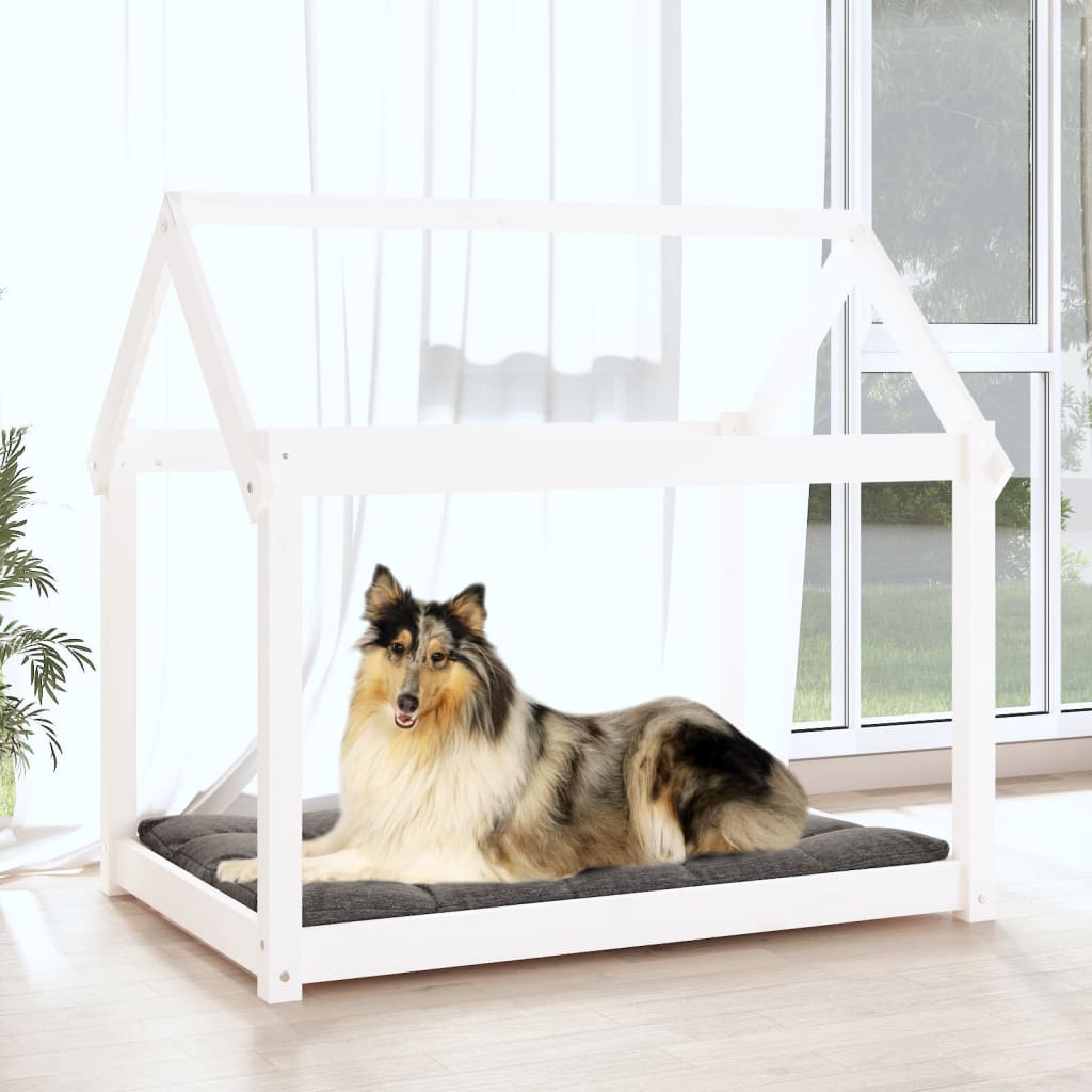 VidaXL Hundekorb 101x70x90 cm Festkiefer weiß