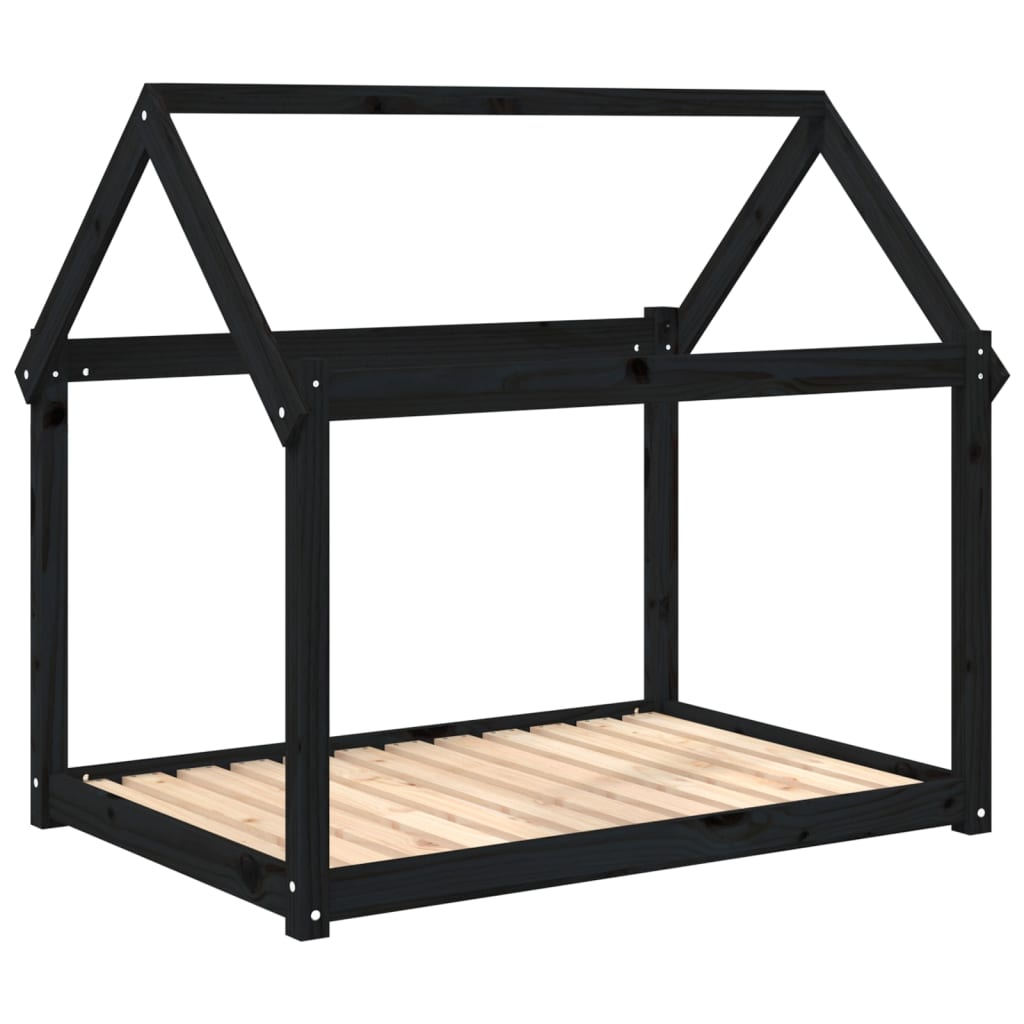 VidaXL Hundekorb 111x80x100 cm Festkiefer schwarz