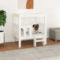 VidaXL Hundekorb 65,5x43x70 cm Festkiefer weiß