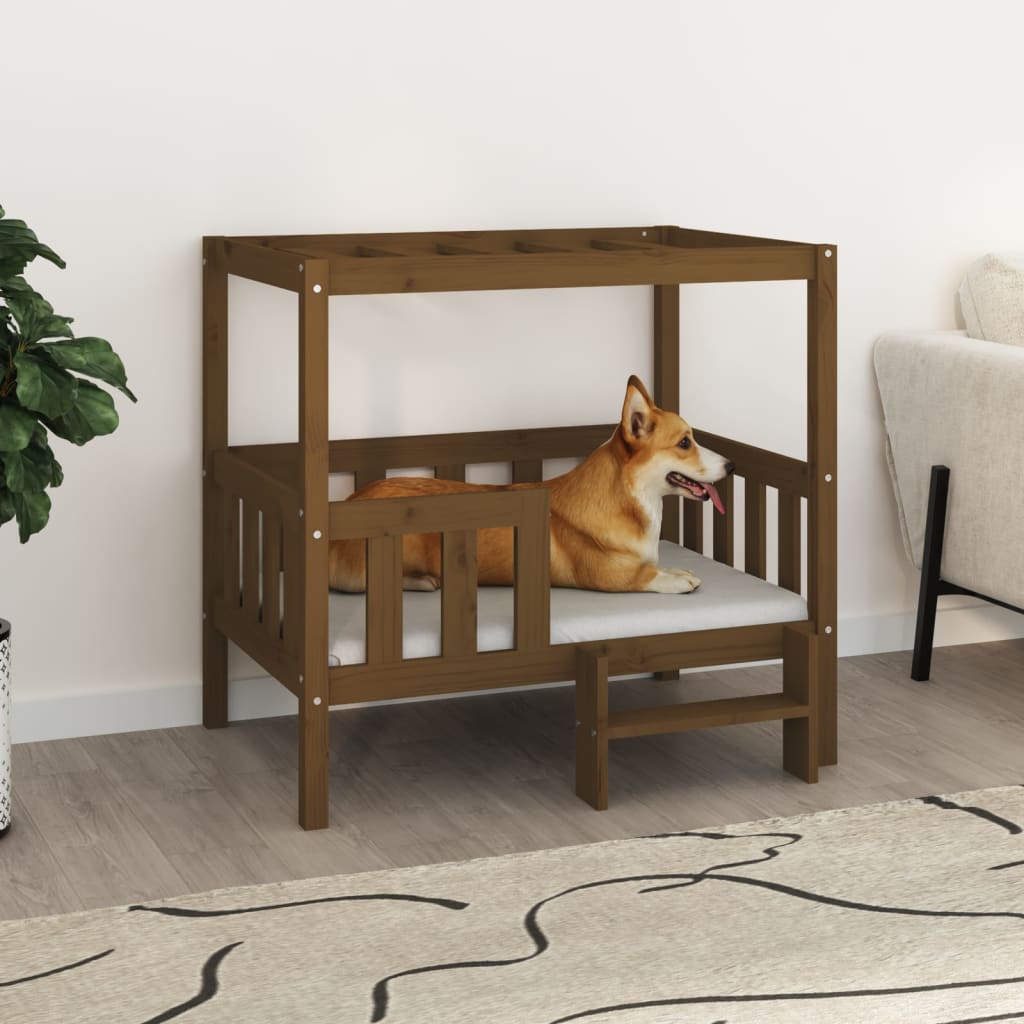 VidaXL Hundekorb 95,5x73,5x90 cm Festkiefer Honig braun