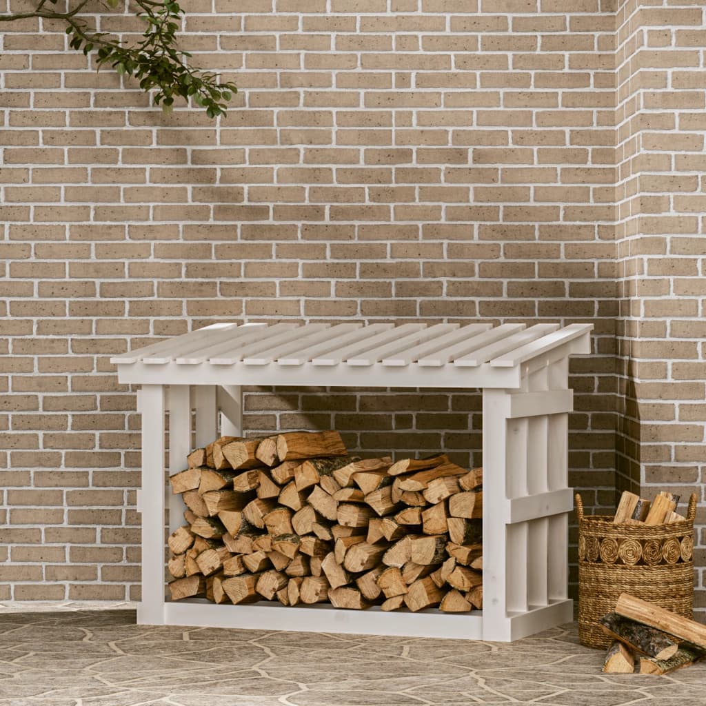 Vidaxxl -Kamin Trek 108x64,5x77 cm Festkiefer weiß