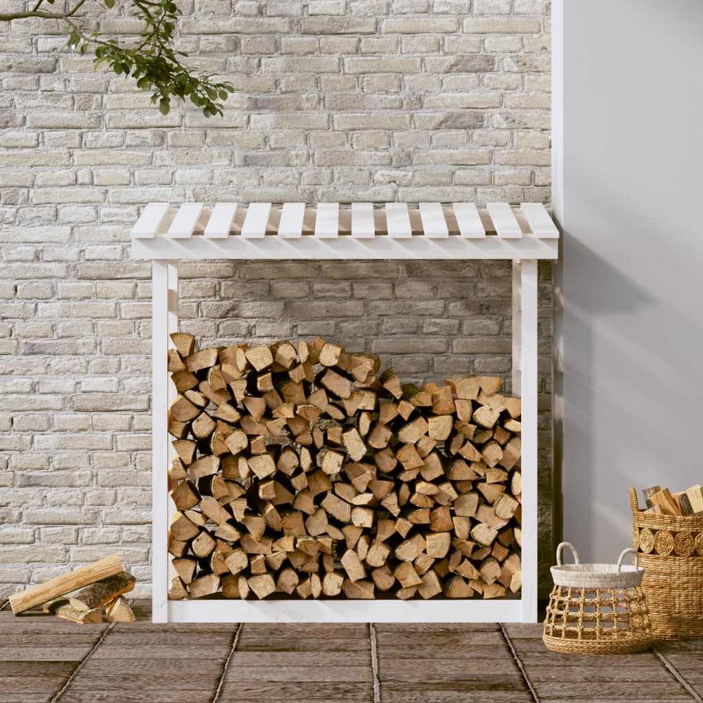 Vidaxxl -Kamin Trek 108x64,5x110 cm Festkiefer weiß