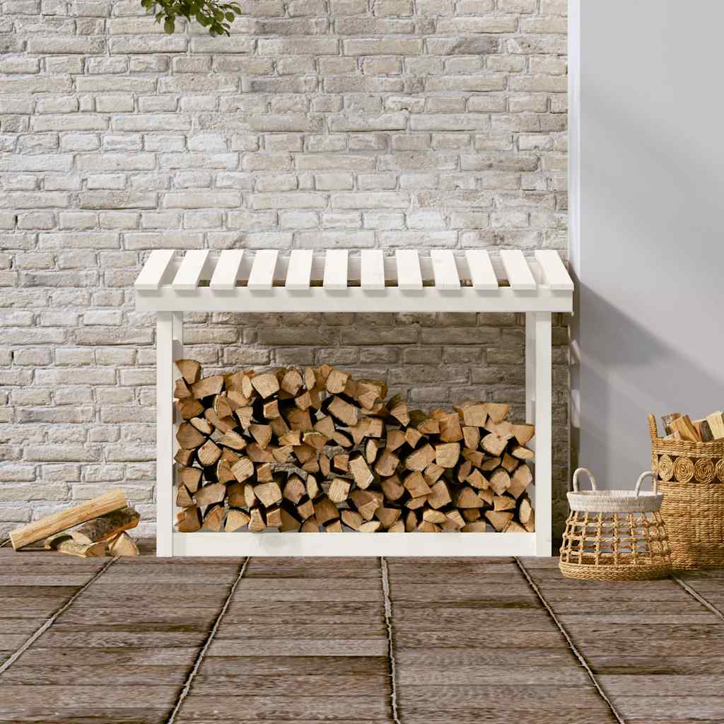 Vidaxxl-Kamin 108x64,5x78 cm Festkiefer weiß