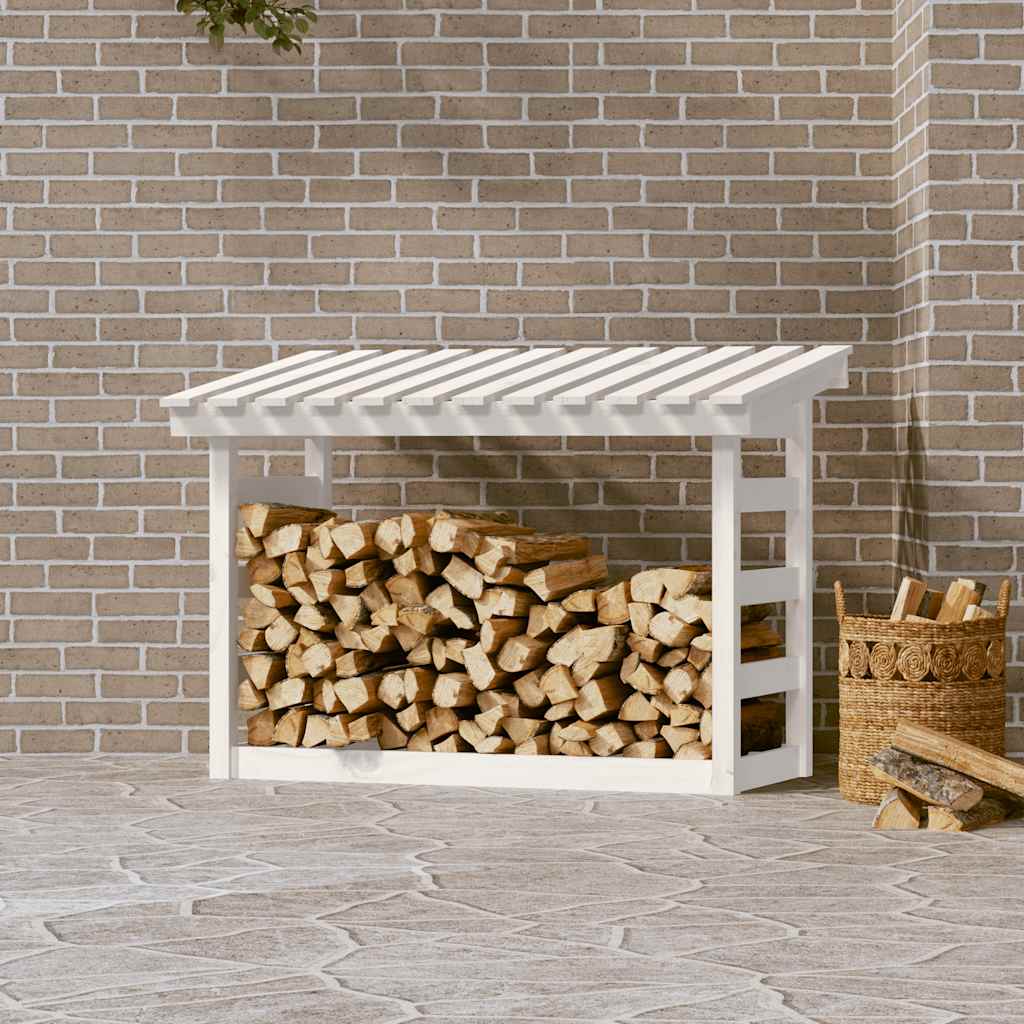 Vidaxxl-Kamin 108x64,5x78 cm Festkiefer weiß
