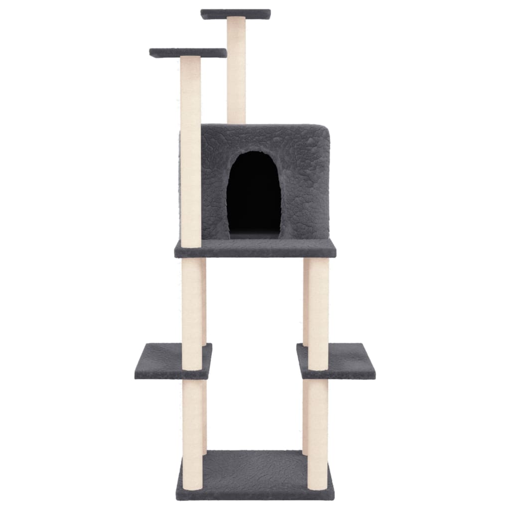 Vidaxl-Katzenmöbel mit Sisal-Kratzern 144,5 cm dunkelgrau