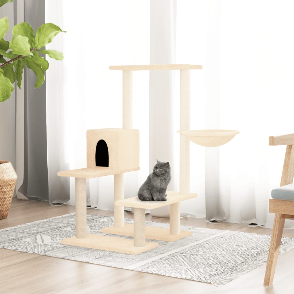 Vidaxl-Katzenmöbel mit Sisal-Kratzerposten 94,5 cm cremefarben