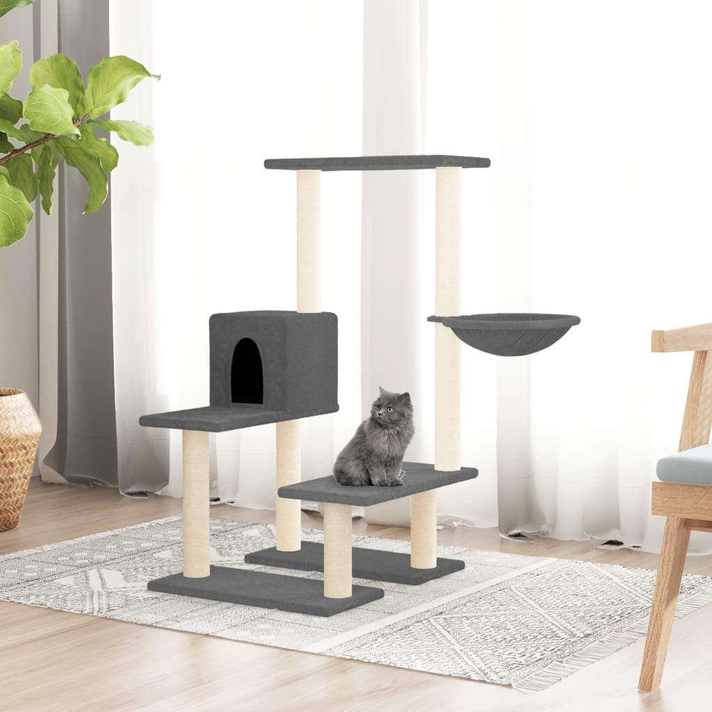 Vidaxl-Katzenmöbel mit Sisalkratzern 94,5 cm dunkelgrau