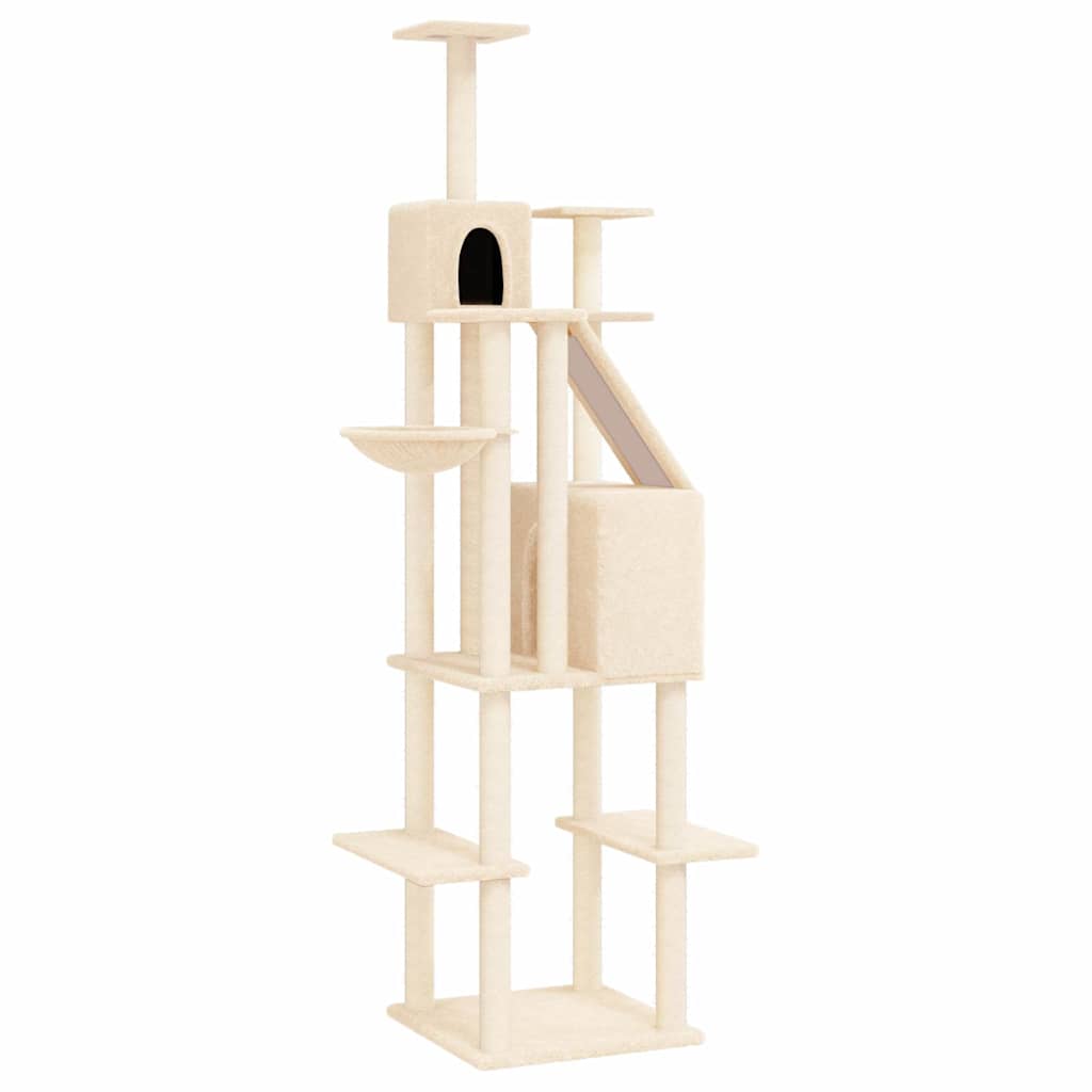 Vidaxl -Katzenmöbel mit Sisal -Kratzer -Pfosten 201 cm Creme -Farbig