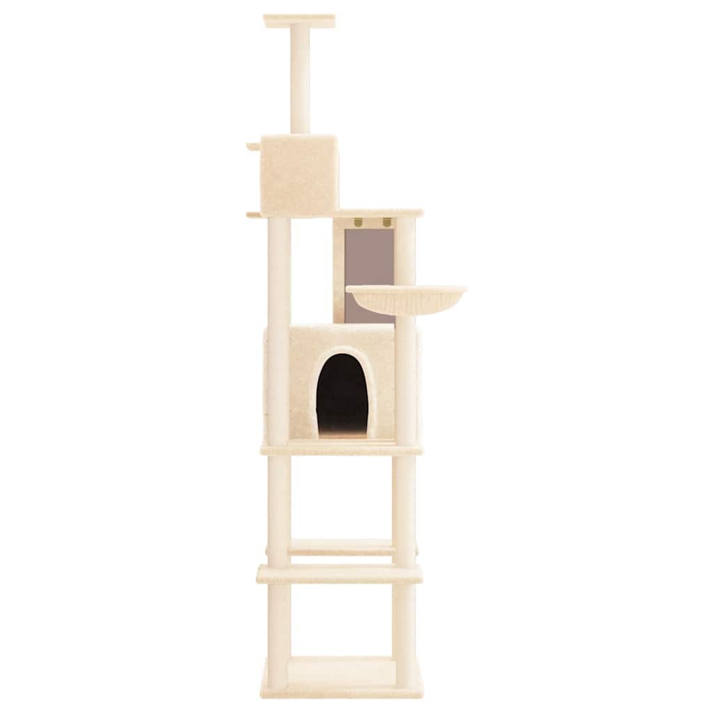 Vidaxl -Katzenmöbel mit Sisal -Kratzer -Pfosten 201 cm Creme -Farbig