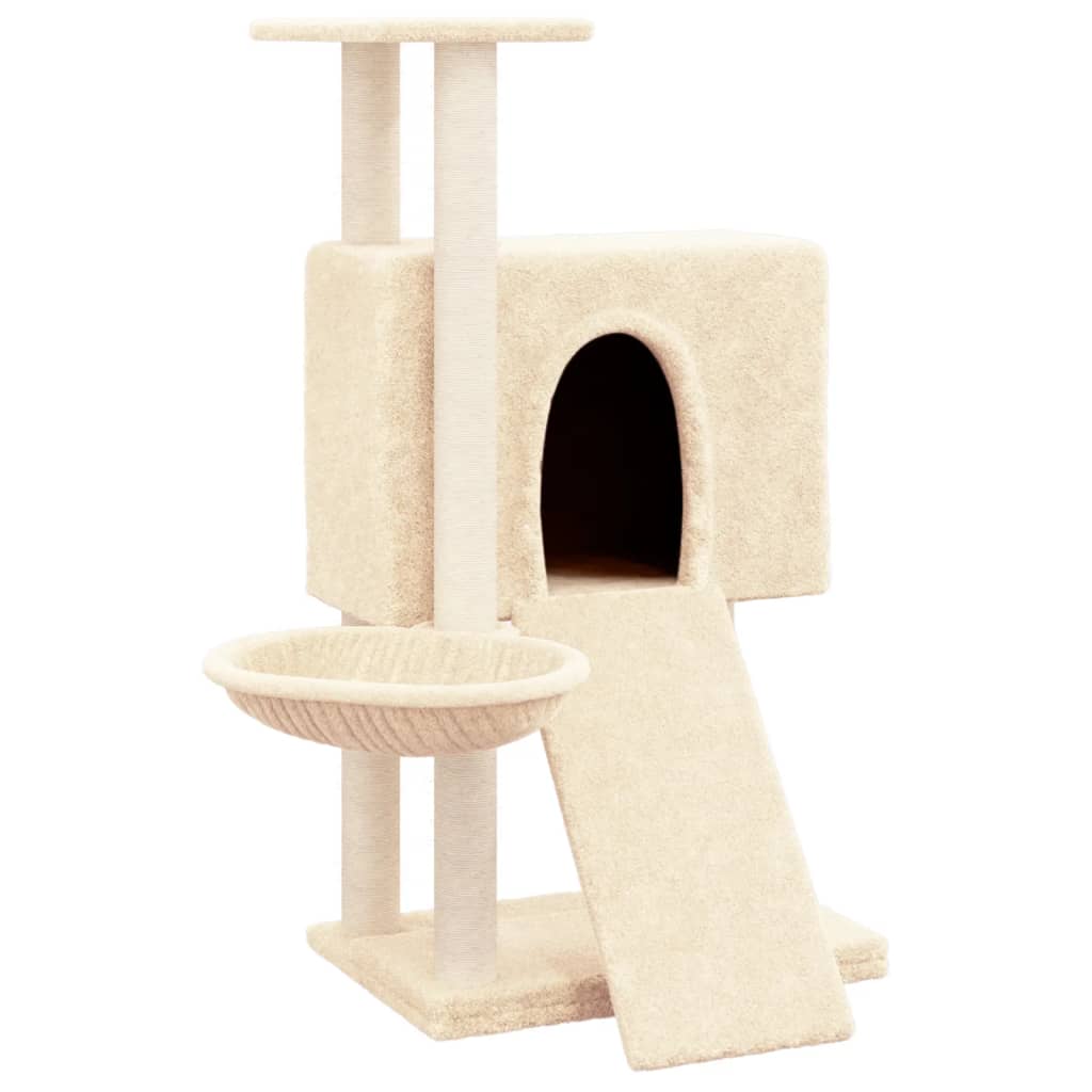 Vidaxl -Katzenmöbel mit Sisal -Kratzerpfosten 96 cm creme - geliert