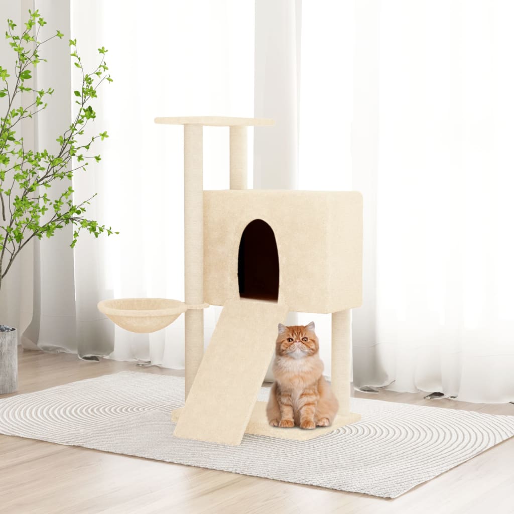 Vidaxl -Katzenmöbel mit Sisal -Kratzerpfosten 96 cm creme - geliert