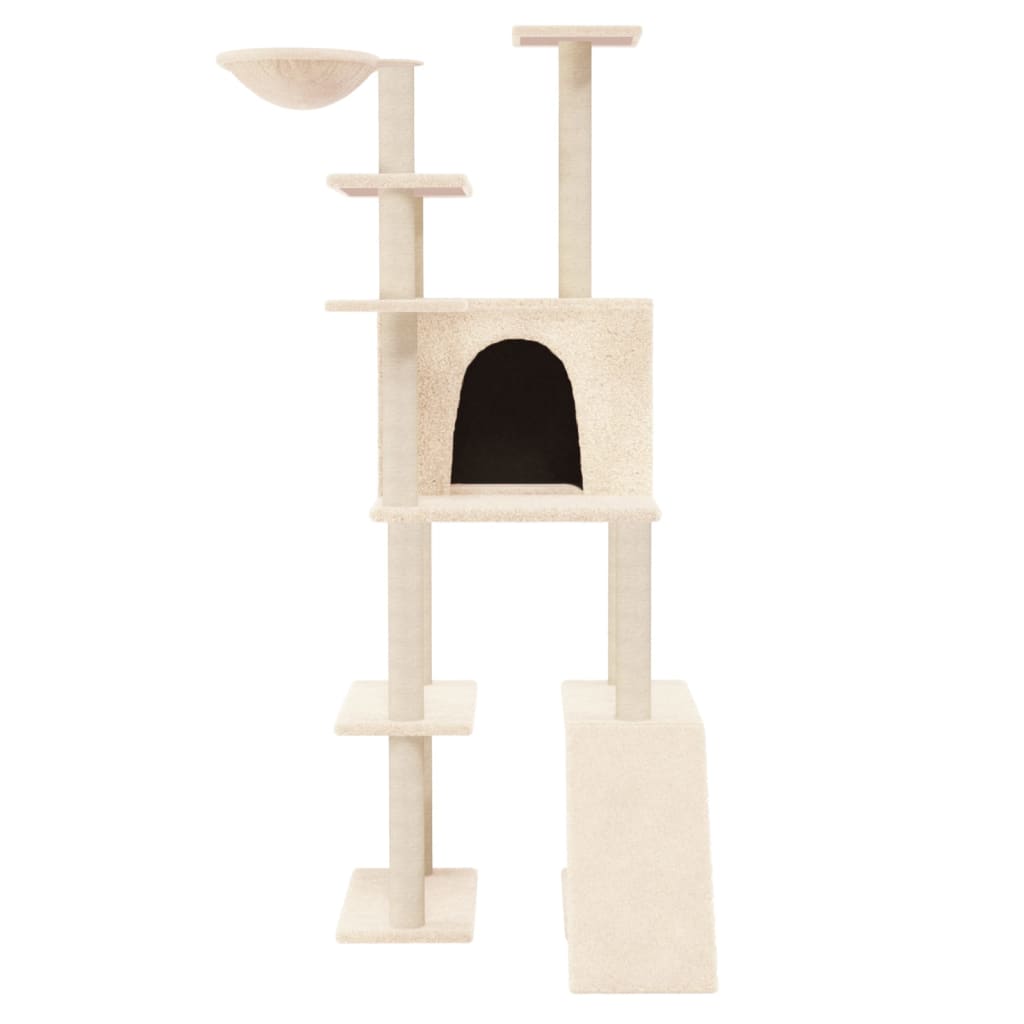 Vidaxl -Katzenmöbel mit Sisal -Kratzerpfosten 166 cm creme - geliert