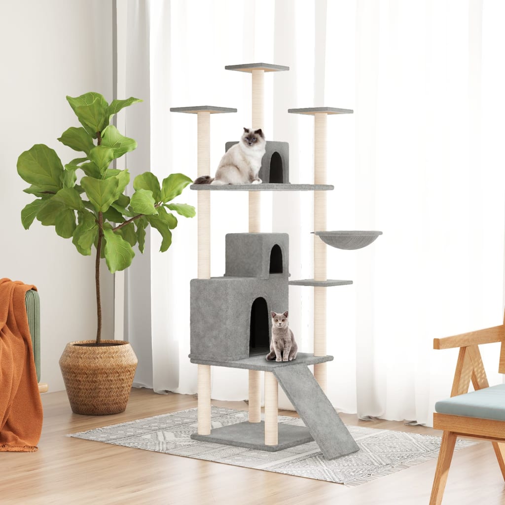 Vidaxl-Katzenmöbel mit Sisal-Kratzern 175 cm hellgrau