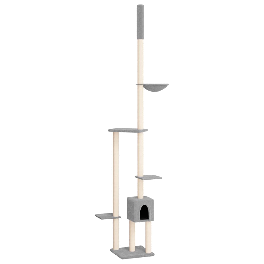 VIDAXL-Katzenmöbel Boden bis Decke 258,5-284,5 cm hellgrau