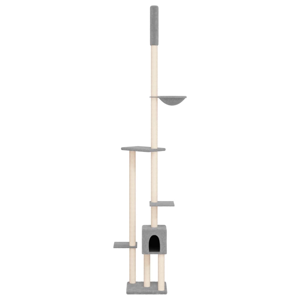 VIDAXL-Katzenmöbel Boden bis Decke 258,5-284,5 cm hellgrau