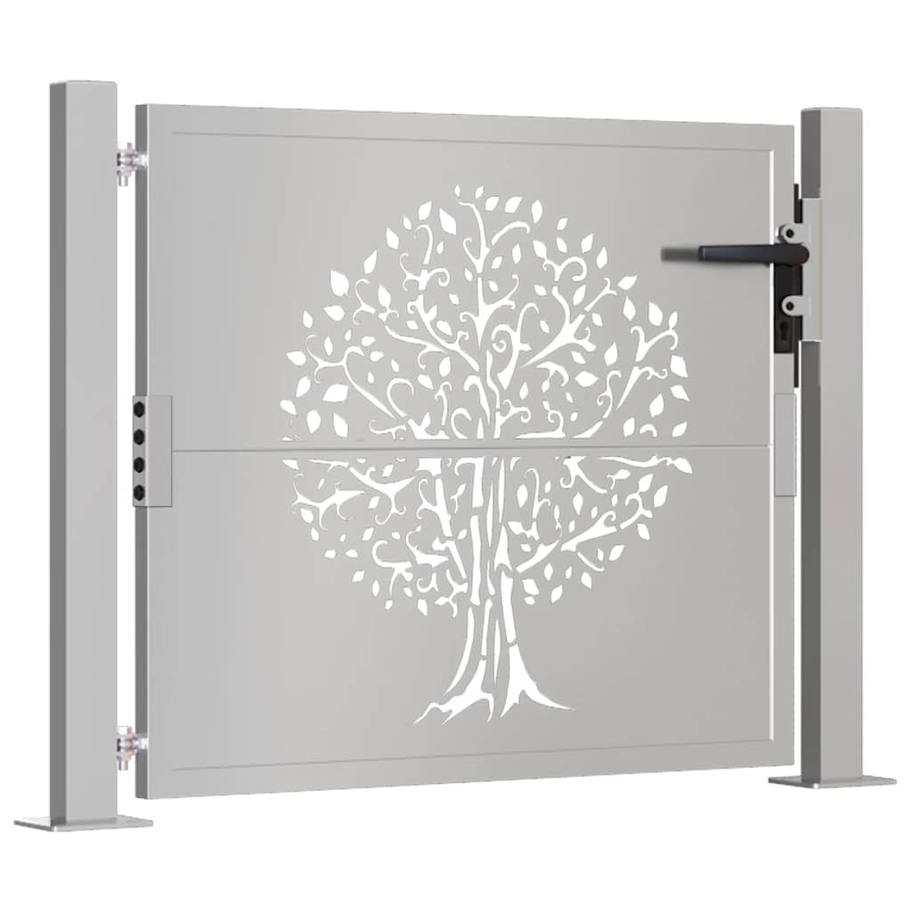 Vidaxl Tor 105x80 cm Baumdesign Cortenstahl
