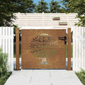 Vidaxl Tor 105x80 cm Baumdesign Cortenstahl