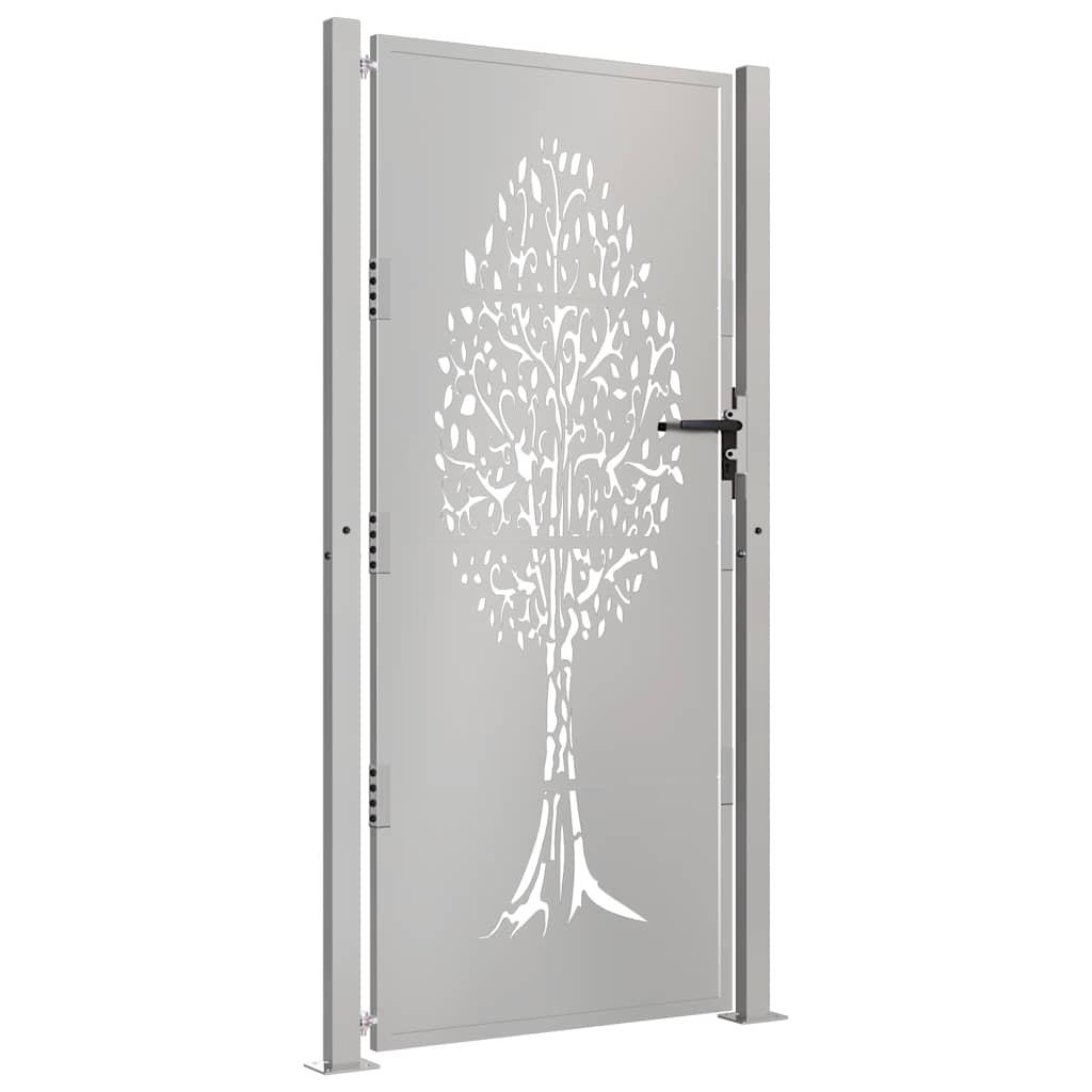 Vidaxl Tor 105x180 cm Baumdesign Cortenstahl